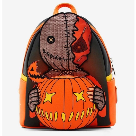 Loungefly Trick 'R Treat Sam Glow-In-The-Dark Mini Backpack and zip wallet - Picture 3 of 10